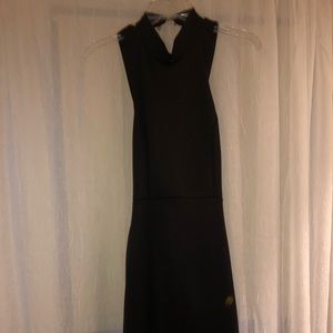 Black satin dress